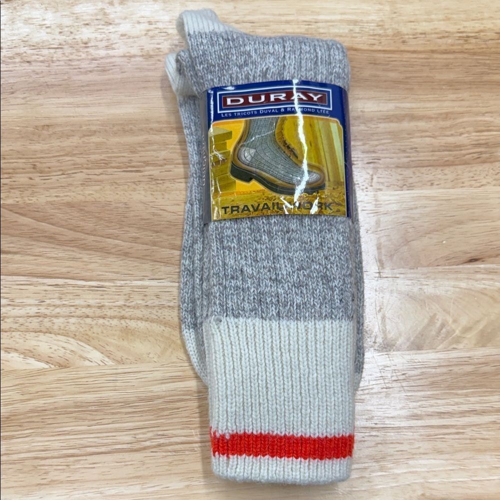 Brand New Wool Duray Gray and White Work Socks